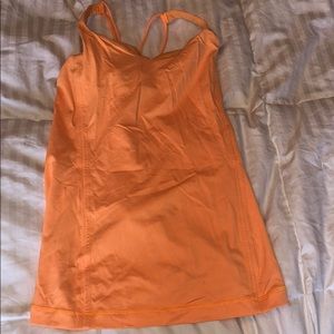 LIGHT ORANGE FITTED LULULEMON TANK TOP